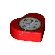 Деталь Лего Плитка Круглая 1 х 1 Сердце С Рисунком Часов Цвет Красный