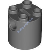 Деталь Лего Кубик Круглый 2 х 2 х 2 Тело Робота - С 'X' Креплением Под Ось И '+' Ориентацией Цвет Темно-Серый