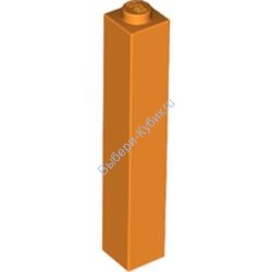 Деталь Лего Кубик 1 х 1 х 5 - Закрытый Штырек Цвет Оранжевый