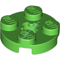 Деталь Лего Пластина Круглая 2 х 2 С Отверстием Под Ось Цвет Ярко-Зеленый
