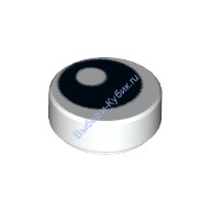 Деталь Лего Плитка Круглая 1 х 1 С Рисунком Открытый Глаз Цвет Белый