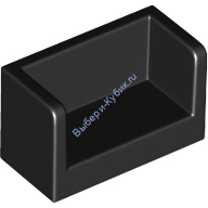 Деталь Лего Панель 1 х 2 х 1 С Закругленными Углами И 2 Сторонами Цвет Черный