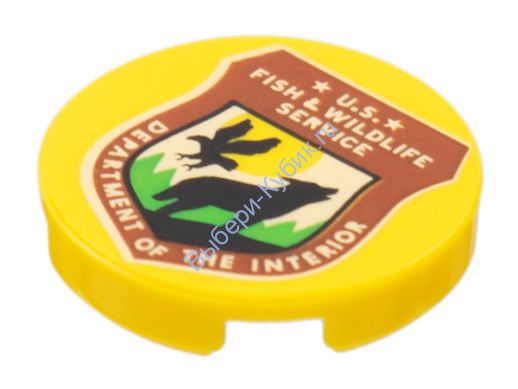 Деталь Лего Плитка 2 х 2 Круглая С Декором Цвет Желтый