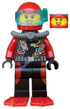 Минифигурка Лего Сити - Аквалангист Девушка