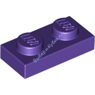 Деталь Лего Пластина 1 х 2 Цвет Темно-Фиолетовый