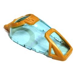 Деталь Лего Лобовое Стекло 7 х 4 х 2 Изогнутое с Перламутрово-золотой Броней И Рисунком Ручки Цвет Прозрачно-Голубой