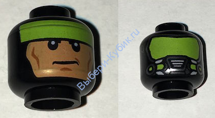 Деталь Лего Голова Минифигурки Двусторонняя Цвет Черный