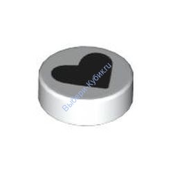 Деталь Лего Плитка Круглая 1 х 1 С Рисунком Цвет Белый