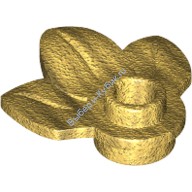 Деталь Лего Пластина Круглая 1 Х 1 С 3 Листьями Цвет Перламутрово-Золотой