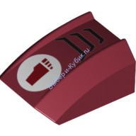 Деталь Лего Скос Закругленный 2 х 2 Без Штырьков С Рисунком Цвет Темно-Красный
