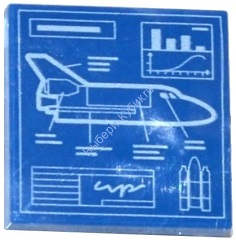 Деталь Лего Плитка 2 х 2 С Декором Цвет Синий