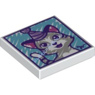 Деталь Лего Плитка 2 х 2 Котенок в Колпачке Цвет Белый