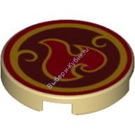 Деталь Лего Плитка Круглая 2 х 2 с Эльфийскими Силами Огня Цвет Песочный