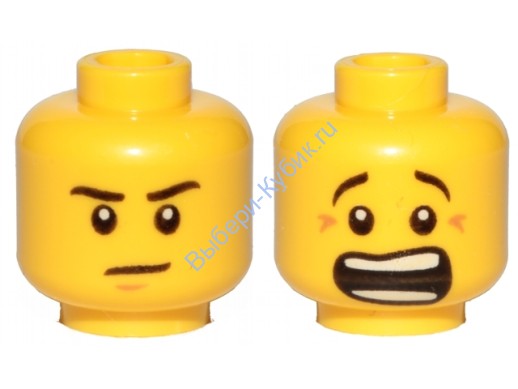Деталь Лего Голова Минифигурки Двусторонняя Цвет Желтый