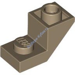 Деталь Лего Кубик Скошенный Перевернутый 45 2 x 1 С Вырезом 2/3 Цвет Темно-Песочный