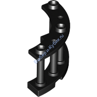 Деталь Лего Забор Из Прутьев 4 х 4 х 2 Закругленный С 3 Штырьками Цвет Черный