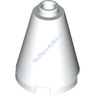 Деталь Лего Конус 2 х 2 х 2 - Полностью Открытый Штырек Цвет Белый