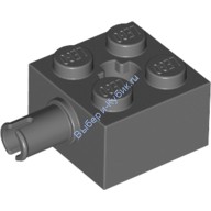Деталь Лего Кубик Модифицированный 2 х 2 С Пином И Осевым Отверстием Цвет Темно-Серый