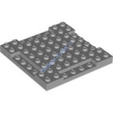 Деталь Лего Кубик Модифицированный 8 x 8 x 2/3 С Углублениями 1 х 4 Цвет Светло-Серый