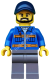 минифигурка лего сити - Blue Jacket with Pockets and Orange Stripes, Dark Bluish Gray Legs, Dark Blue Cap with Hole, Black Beard
