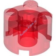 Деталь Лего Кубик Круглый 2 х 2 С Отверстием Под Ось Цвет Прозрачно-Красный