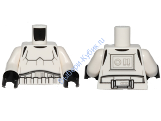 Деталь Лего Торс С Рисунком Цвет Белый  973pb1712c01