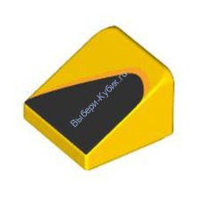 Деталь Лего Скос 1 х 1 х 2/3 С Рисунком Слева Цвет Желтый