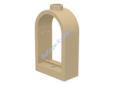 Деталь Лего Окно 1 х 2 х 2 2/3 С Закругленным Верхом Цвет Песочный