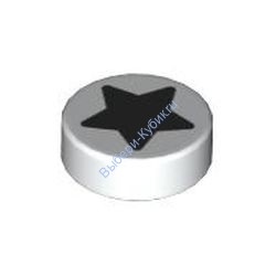 Деталь Лего Плитка Круглая 1 х 1 С Рисунком Цвет Белый