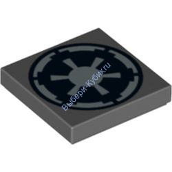 Деталь Лего Плитка 2 х 2 С Декором Цвет Темно-Серый