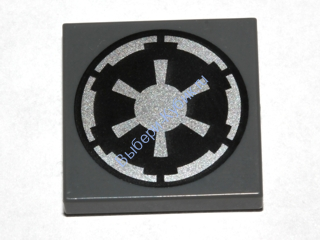 Деталь Лего Плитка 2 х 2 С Декором Цвет Темно-Серый