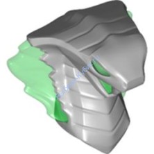 Деталь Лего Голова Змеи Кобра С Открытым Ртом Цвет Светло-Серый