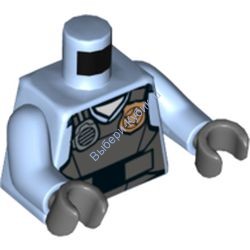 Деталь Лего Торс С Рисунком Цвет Ярко-Светло-Голубой