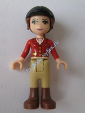 Friends Olivia, Tan Riding Pants, Red Jacket, Black Riding Helmet