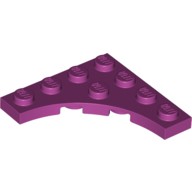 Деталь Лего Пластина Модифицированная 4 х 4 С Закругленным Вырезом Цвет Маджента