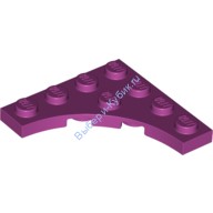 Деталь Лего Пластина Модифицированная 4 х 4 С Закругленным Вырезом Цвет Маджента