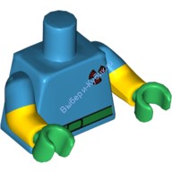 Деталь Лего Торс С Рисунком Цвет Темно-Лазурный