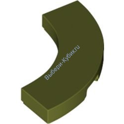 Деталь Лего Плитка Круглый Угол 3 х 3 Макарони Широкая Цвет Оливковый Зеленый
