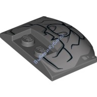 Деталь Лего Клин 3 x 4 x 2/3 Тройной Изогнутый С Рисунком Цвет Темно-Серый