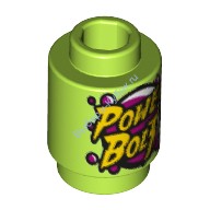 Деталь Лего Кубик С Рисунком Круглый 1 х 1 Напиток Цвет Лайм