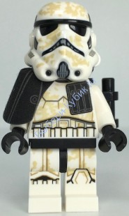 Sandtrooper (Enlisted) - Black Pauldron, Ammo Pouch, Dirt Stains, Survival Backpack, Frown (Dual Molded Helmet)