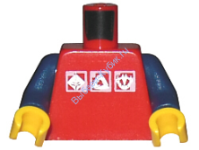 Деталь Лего Торс С Рисунком Цвет Красный  973pb0274c02