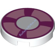 Деталь Лего Плитка Круглая 2 х 2 Спасательный Круг Цвет Белый