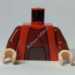 Деталь Лего Торс С Рисунком Цвет Красный