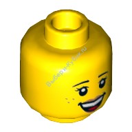 Деталь Лего Голова Минифигурки Двусторонняя Женская Цвет Желтый