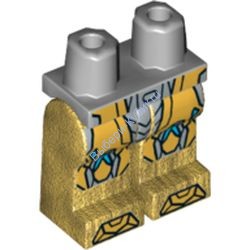 Деталь Лего Ноги С Рисунком Цвет Светло-Серый