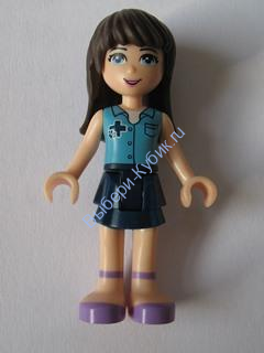 Friends Sophie, Dark Blue Skirt, Medium Blue Blouse