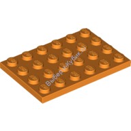 Деталь Лего Пластина 4 х 6 Цвет Оранжевый