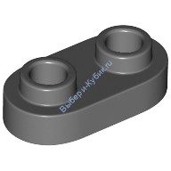 Деталь Лего Пластина 1 х 2 Закругленная С 2 Штырьками Цвет Темно-Серый
