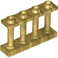 Деталь Лего Забор 1 х 4 х 2 С Четырьмя Штырьками Цвет Перламутрово-Золотой